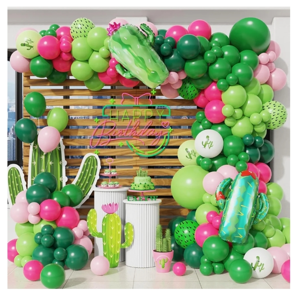 Cactus Balloon Arch Kit - Green and Pink